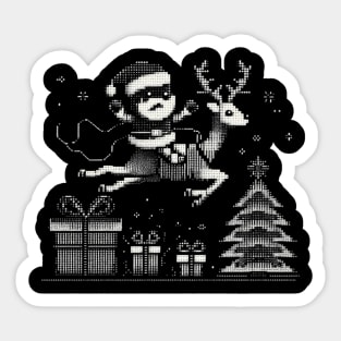 Christmas Santa and reindeer 32 Sticker